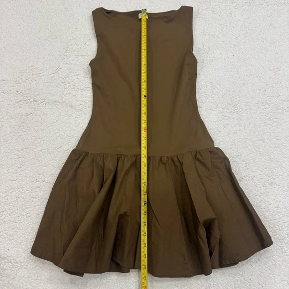 Aritzia Babaton Segment Poplin Dress Cello Brown Size Medium - Picture 9 of 12